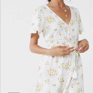White and Yellow Floral Dress